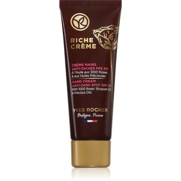Yves Rocher Riche Créme krém na ruky proti pigmentovným škvrnám SPF 30 50 ml