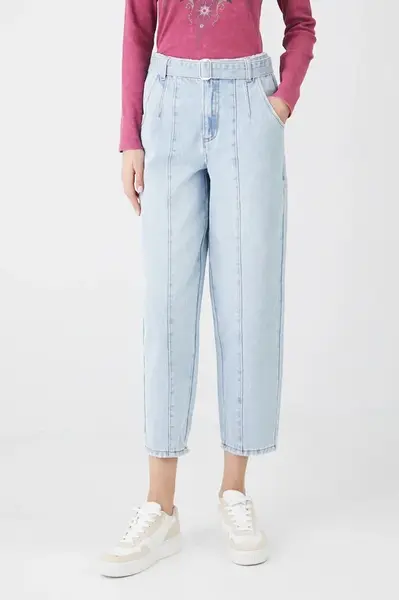 Bavlněné džíny Medicine dámské, modrá barva