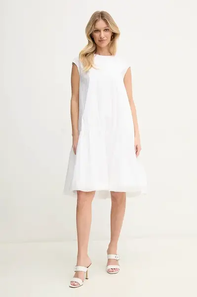 Šaty Liviana Conti bílá barva, mini, oversize, L5SK73