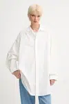 Bavlněná košile Sunnei dámská, bílá barva, relaxed, s klasickým límcem, PRTWXSHR013