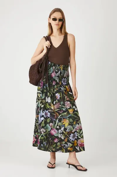 Sukně Medicine černá barva, maxi, áčková