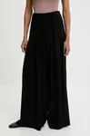 Kalhoty Answear.LAB dámské, černá barva, široké, high waist
