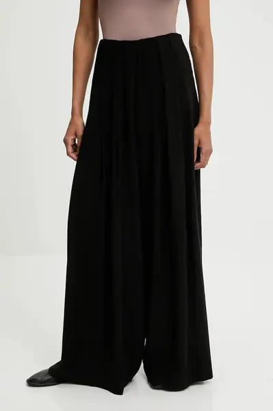 Kalhoty Answear.LAB dámské, černá barva, široké, high waist