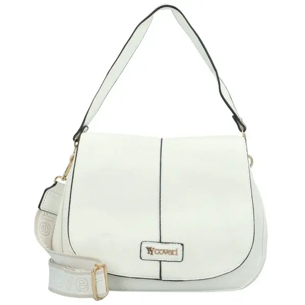 Trendy dámská koženková kabelka na rameno Coveri Grayson new, bílá
