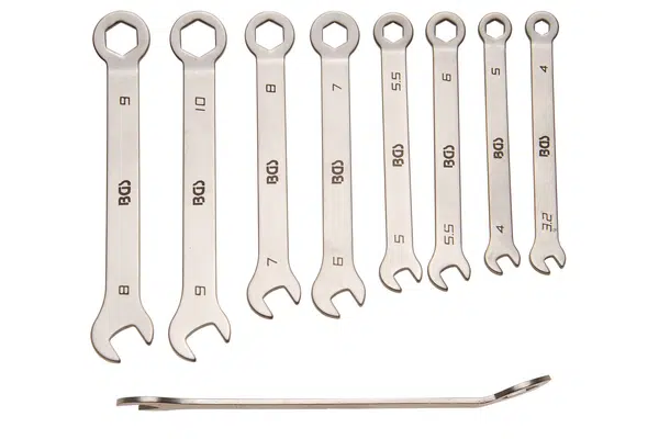 BGS technic Očkoploché klíče extra krátké, velikosti 4-10 mm, sada 8 ks - BGS 8646