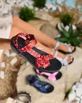 Resti Red women's sandals with bow Oyall