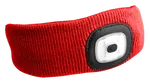 Čelenka s čelovkou 180 lm, nabíjecí USB, univerzální velikost, černá - SIXTOL Barva: červená