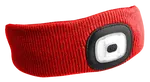 Čelenka s čelovkou 180 lm, nabíjecí USB, univerzální velikost, červená - SIXTOL Barva: červená