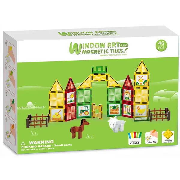 Sparkys Magnetická stavebnica - Farma s maľovaním 46 ks