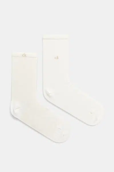 Ponožky Calvin Klein 2-pack dámské, bílá barva, 701231377