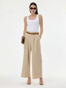 Béžové dámské široké kalhoty ORSAY