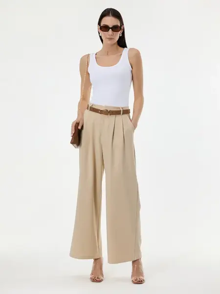 Béžové dámské široké kalhoty ORSAY