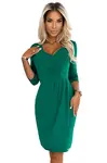 255-4 IRIS Dress with pleats and neckline - GREEN