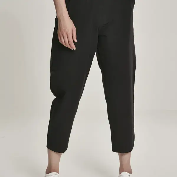 Women's Cropped Trousers High Waist Black