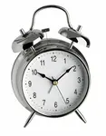 98.1043 TFA NOSTALGIE Analógový kovový zvončekový budík v retro štýle, strieborný