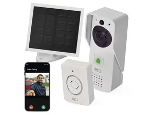 GoSmart domovní bezdrátový bateriový videozvonek EMOS IP-09D s WiFi a solárním panelem