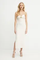 Šaty Elisabetta Franchi béžová barva, mini, AB76951E2