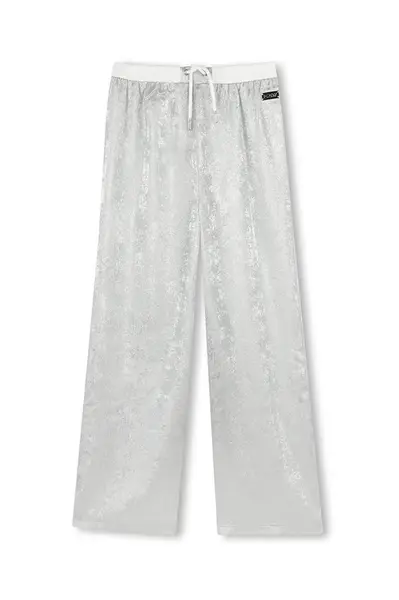 Dětské kalhoty Dkny šedá barva, hladké, D62337