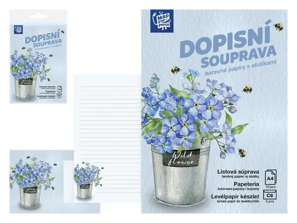 Dopisní papír barevný LUX 5+10 (Květy)