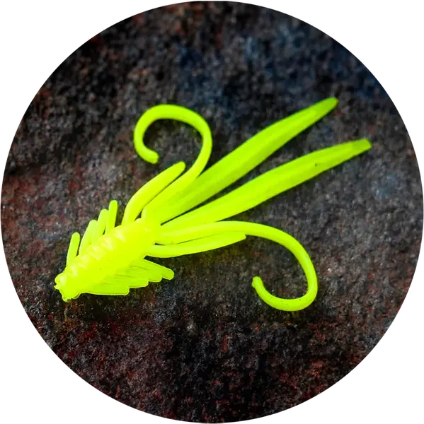 Redbass gumová nástraha nymfa signal yellow uv - s 53 mm