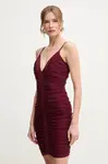Šaty Herve Leger Andrea vínová barva, mini, RME8499595