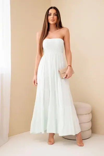 Kesi Włoski dámské maxi šaty s elastickým topem, mentolové