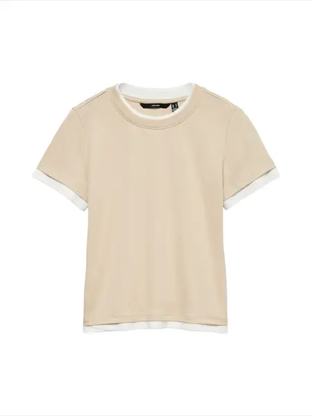 VERO MODA Tričko 'VMKENDALL'  svetlosivá / biela