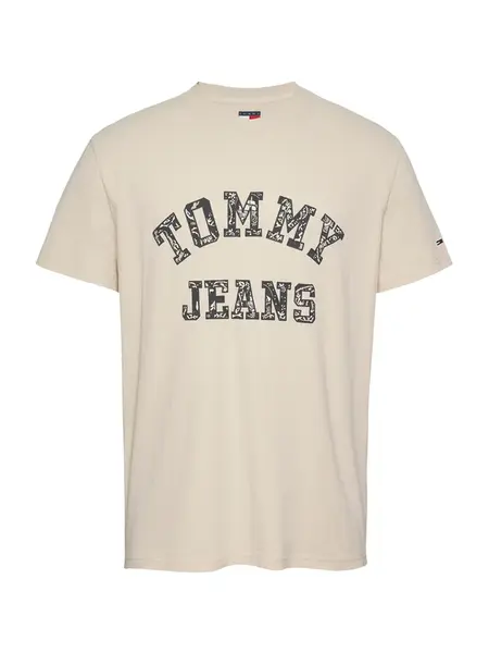 Tommy Jeans Tričko  béžová / čierna