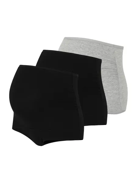 Lindex Maternity Nohavičky  sivá melírovaná / čierna