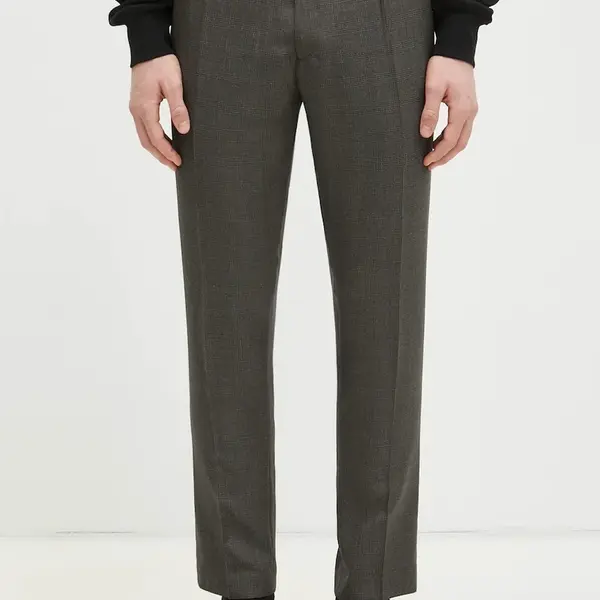 Vlněné kalhoty Paul Smith zelená barva, ve střihu chinos, M1R-056Z-P02569