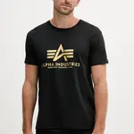 Bavlněné tričko Alpha Industries pánské, černá barva, s potiskem, 100501CB.365