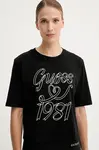 Bavlněné tričko Guess MISTY dámské, černá barva, V5RI11 K8HM0
