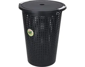 Koš na prádlo 35 l, černý