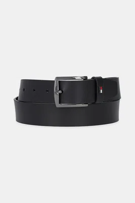 Kožený pásek Tommy Hilfiger pánský, černá barva, AM0AM13576