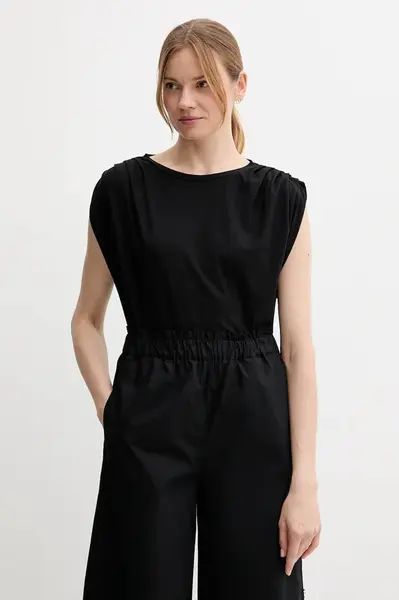 Bavlněné tričko United Colors of Benetton dámské, černá barva, 3096D10AB