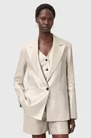 Plátěné sako AllSaints AVERIE stříbrná barva, W067QC