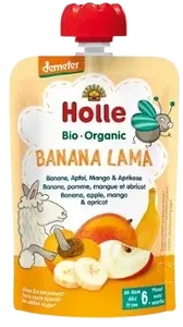 HOLLE BIO Pyré - Banana Lama - banán, jablko, mango a meruňka 100 g