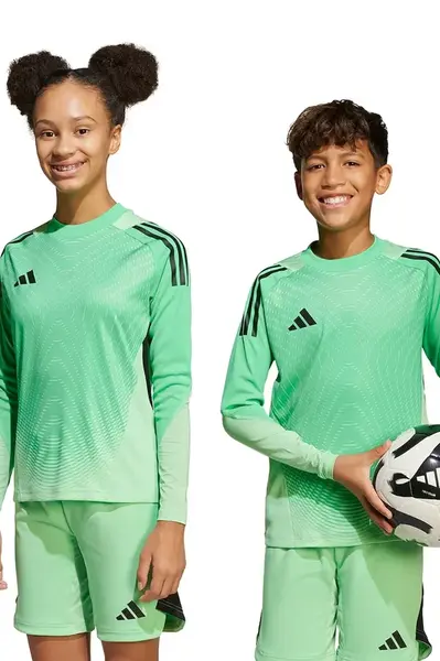 Dětské tričko s dlouhým rukávem adidas Performance zelená barva, s potiskem, JI9702