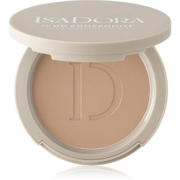 IsaDora The No Compromise Matte Longwear Powder kompaktný púder pre matný vzhľad odtieň 68 Neutral Almond 8 g