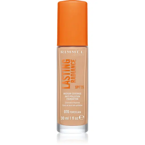 Rimmel Lasting Radiance rozjasňujúci make-up SPF 25 odtieň 070 Porcelain 30 ml