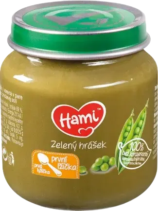 HAMI zeleninový príkrm Zelený hrášok prvá lyžička 125 g