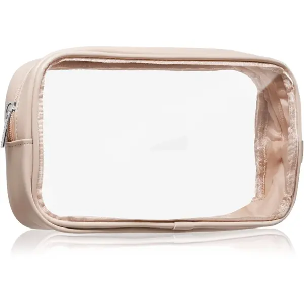 Notino Travel Collection Medium Clear Organizer transparentná kozmetická taštička M Beige 24x12,5x5 cm 1 ks