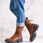 Gemre Brown eco-leather ankle boots Sahera