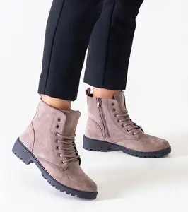 Gemre Brown eco-suede platform ankle boots Barosa