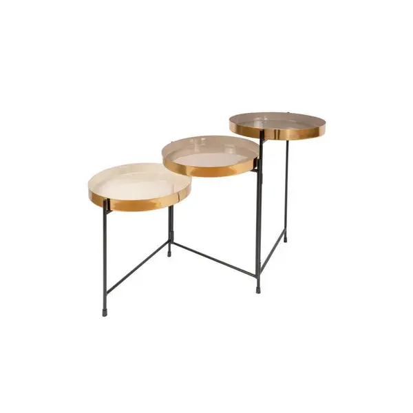 ODKLÁDACÍ STOLEK, krémová, černá