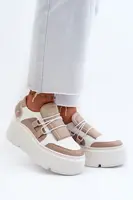 Zazoo 1833 Dámske Kožené Tenisky na Masívnej Podešve Biele