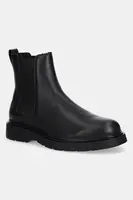 Kožené kotníkové boty Calvin Klein COMBAT ESS CHELSEA BOOT LTH pánské, černá barva, YM0YM01374