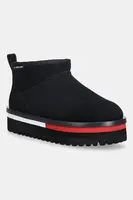 Semišové snehule Tommy Jeans TJW FLATFORM SNOW BOOT SUEDE