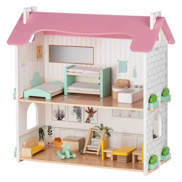 Drevený domček pe bábiky s nábytkom FreeON - Lotti