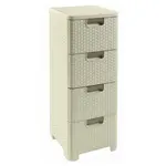 Regál Curver Style 4x14L se zásuvkami krémově bílý